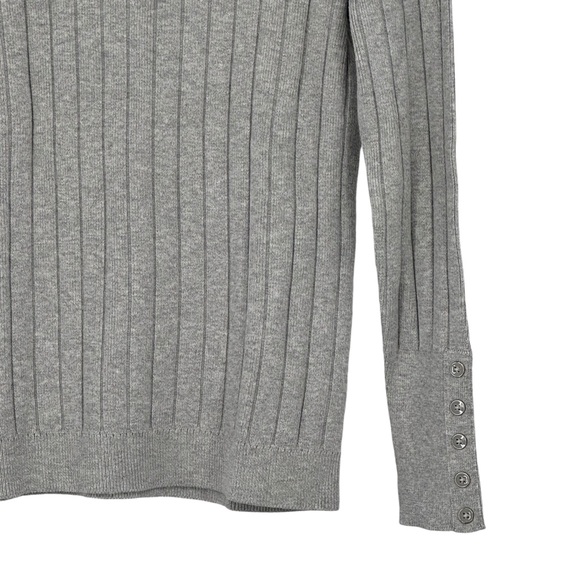 Talbots Small Petite Gray Ribbed Cotton/Nylon/Rayon/Spandex Turtleneck Sweater - Picture 6 of 9